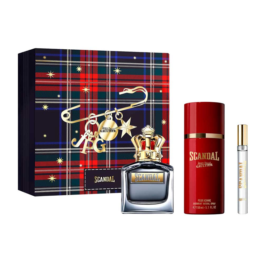 Scandal Estuche 3pzs Caballero EDT 100ml + Desodorante 150ml + Miniatura 10ml